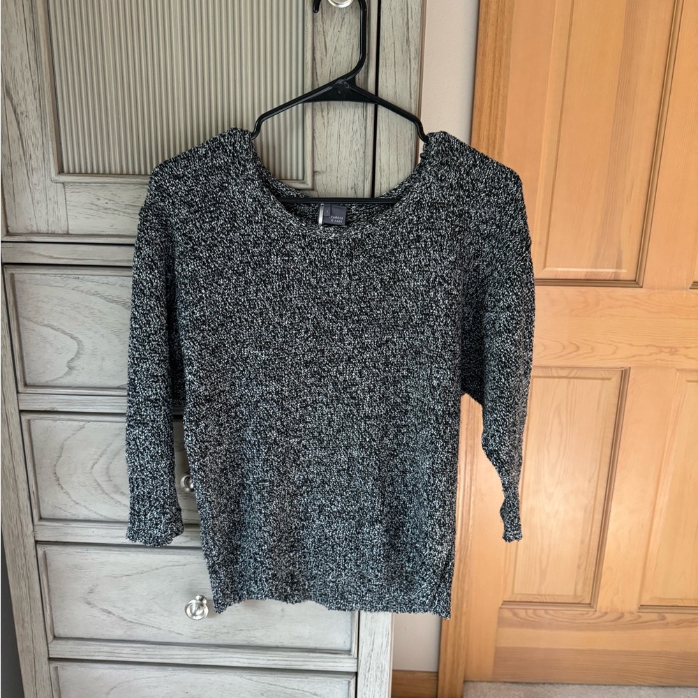 Black and White Marled Sweater